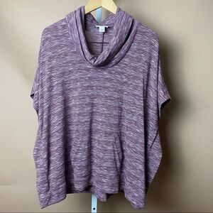 LOFT Size XS SMALL Oversized Cowl Neck Knit Poncho Boxy Boho Hippie Slouchy